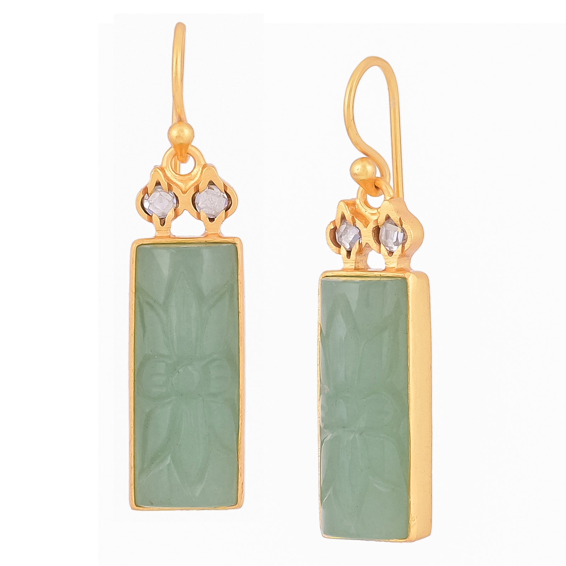 Vera Earrings Gold Green