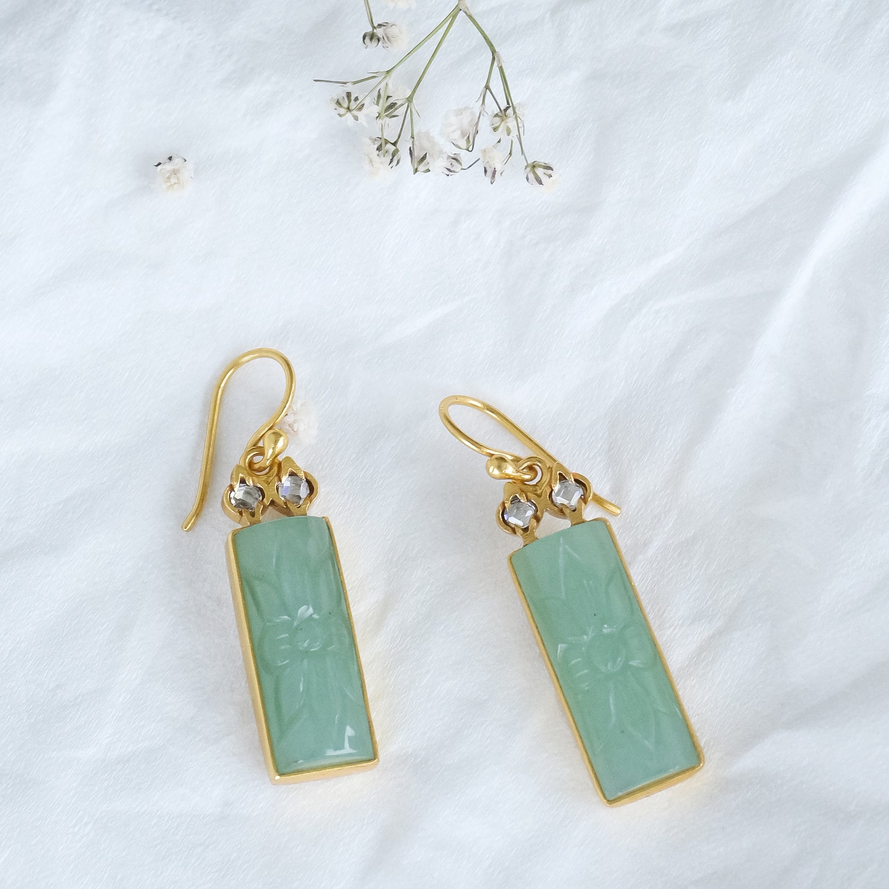 Vera Earrings Gold Green