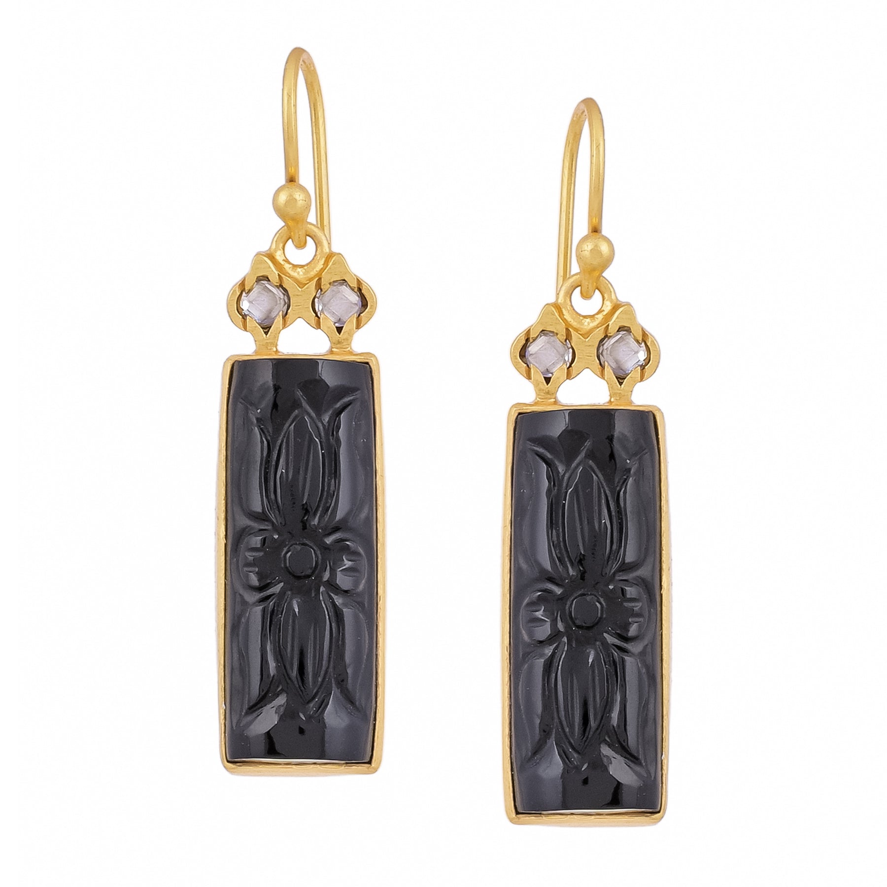 Vera Earrings Gold Black Onyx