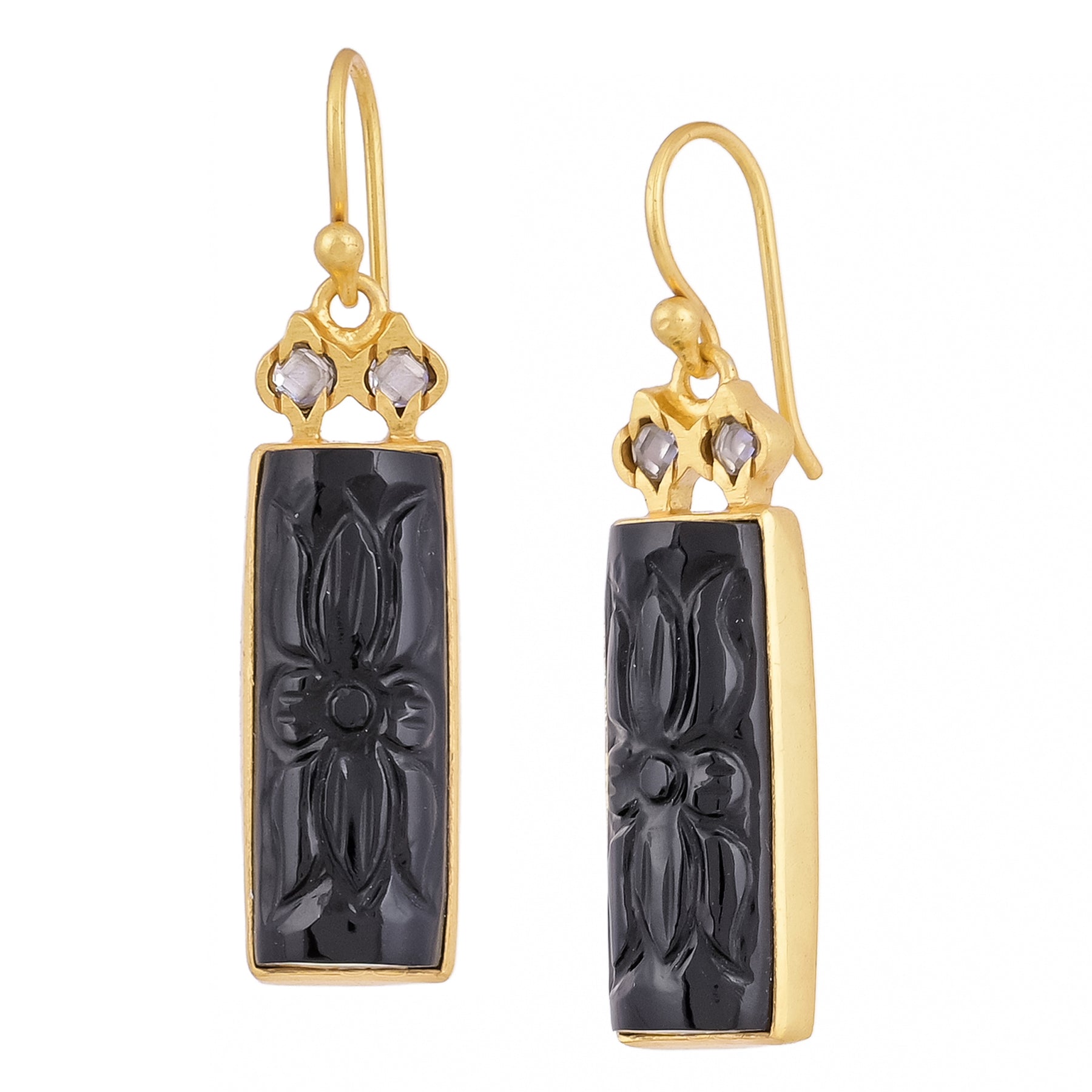 Vera Earrings Gold Black Onyx