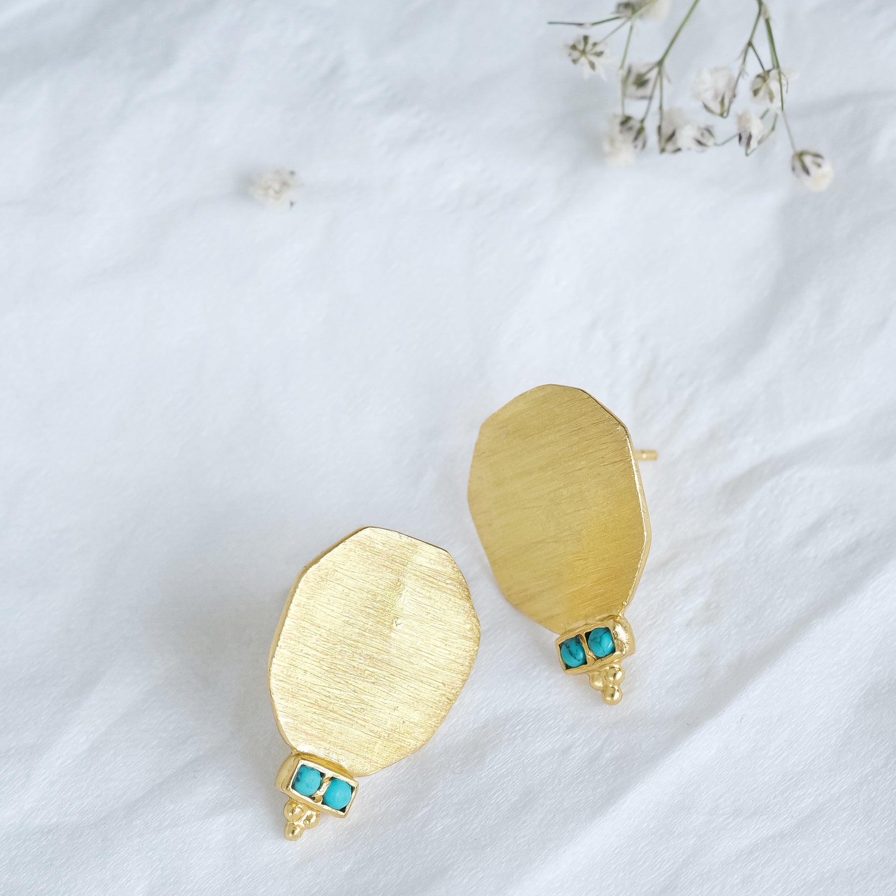 Alice Earrings Gold Turquoise