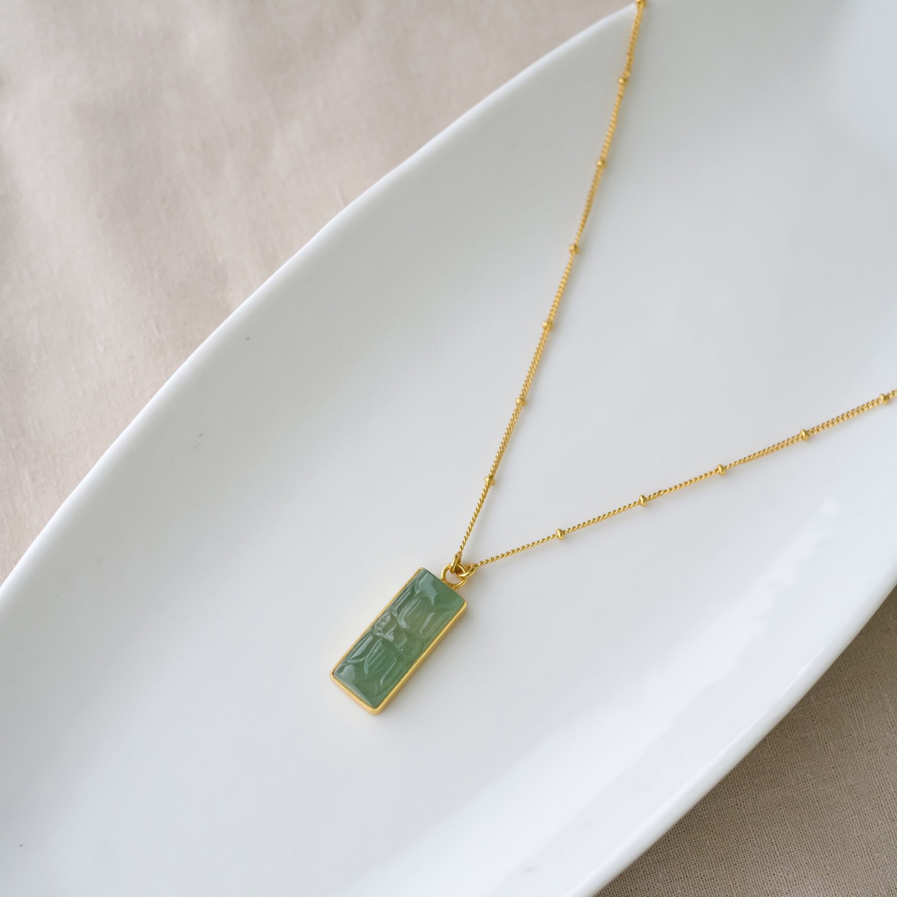 Vera Necklace Green Gold