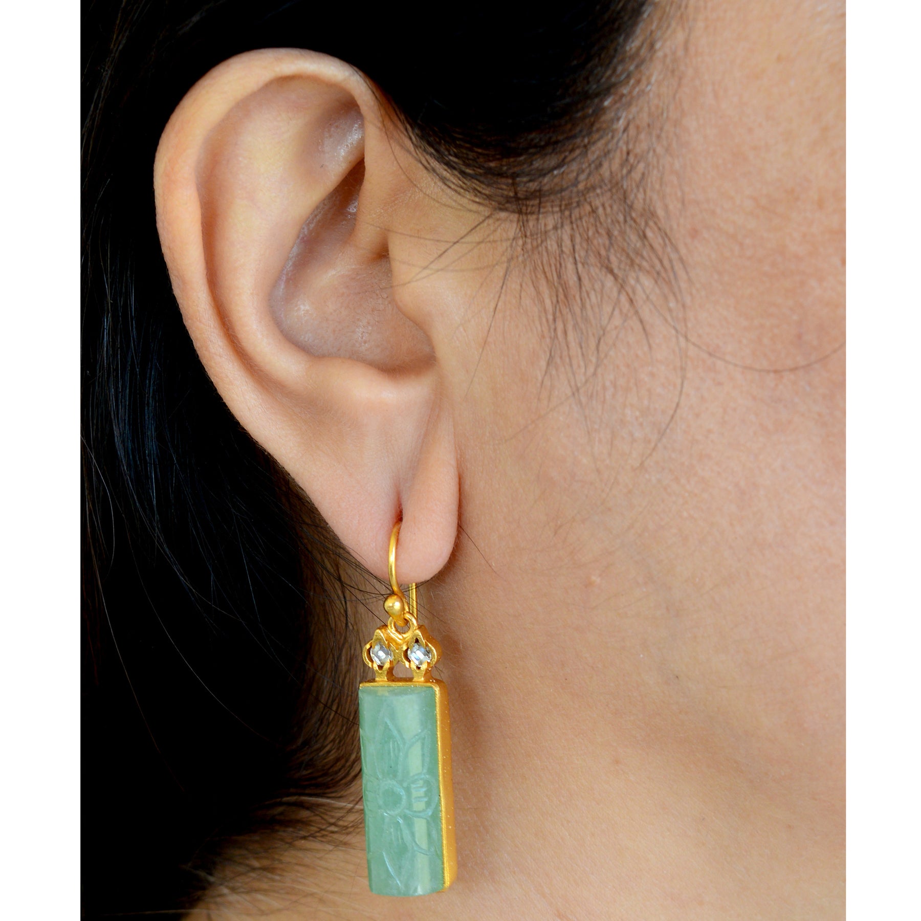 Vera Earrings Gold Green