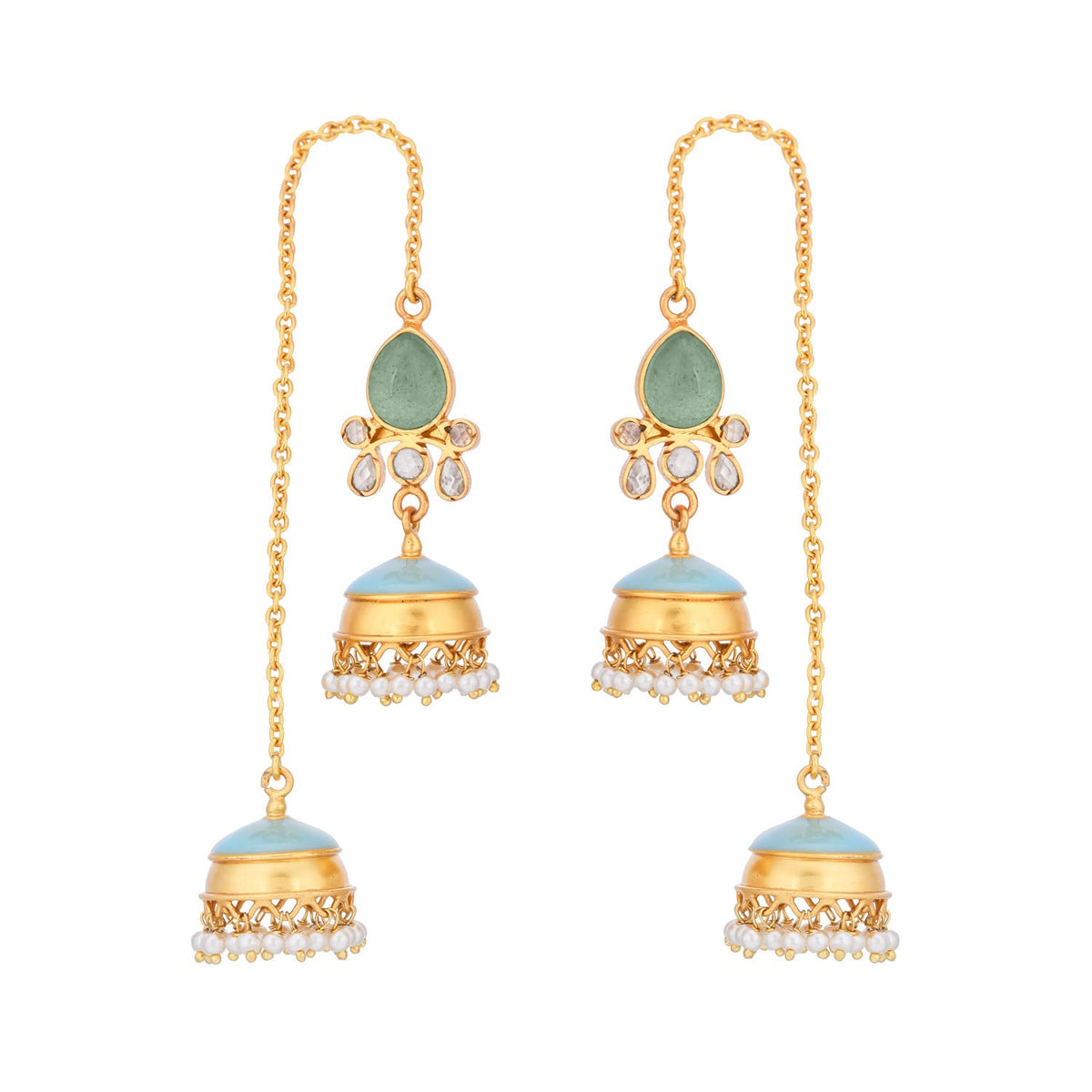 Chandrakala Jhumkis Aqua