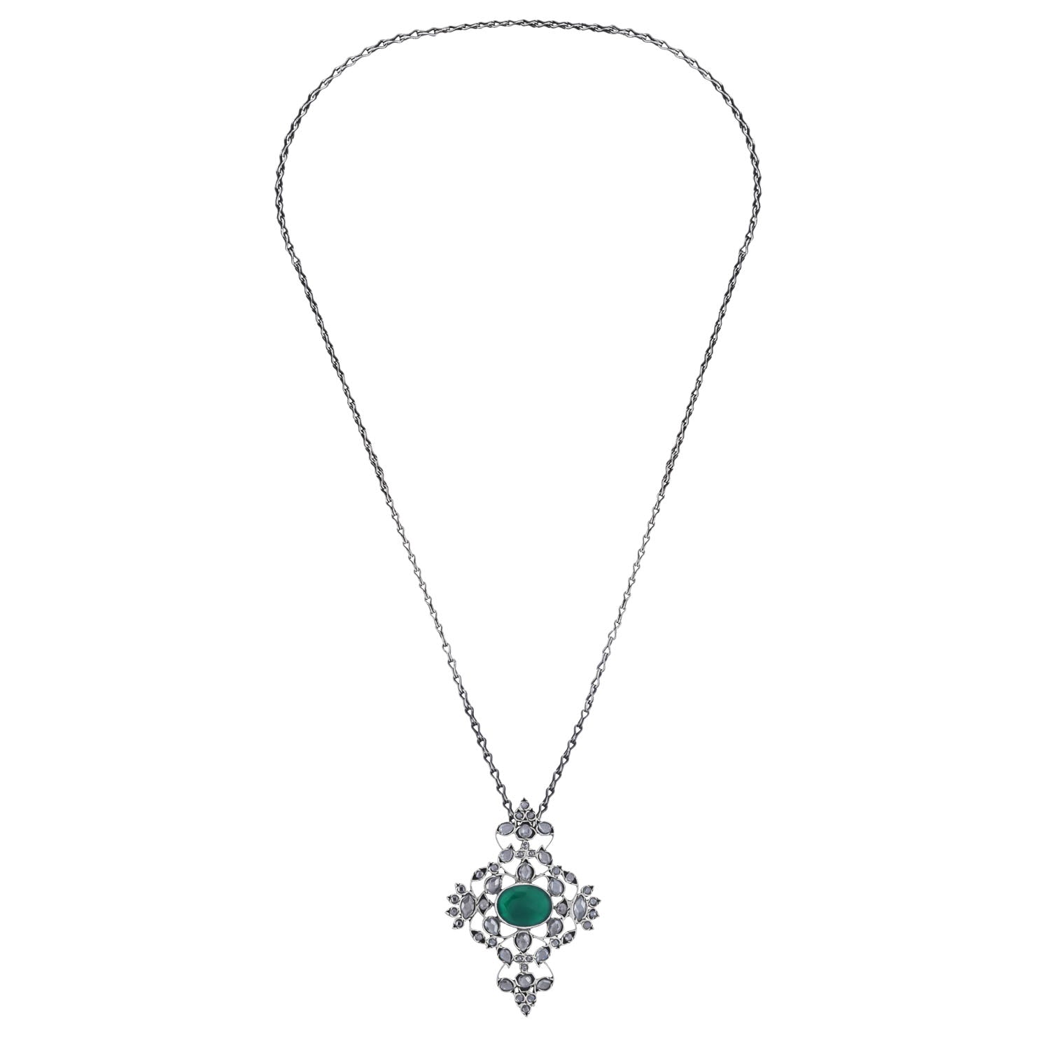 Nargis Necklace Green Onyx