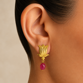 Lotus earrings red