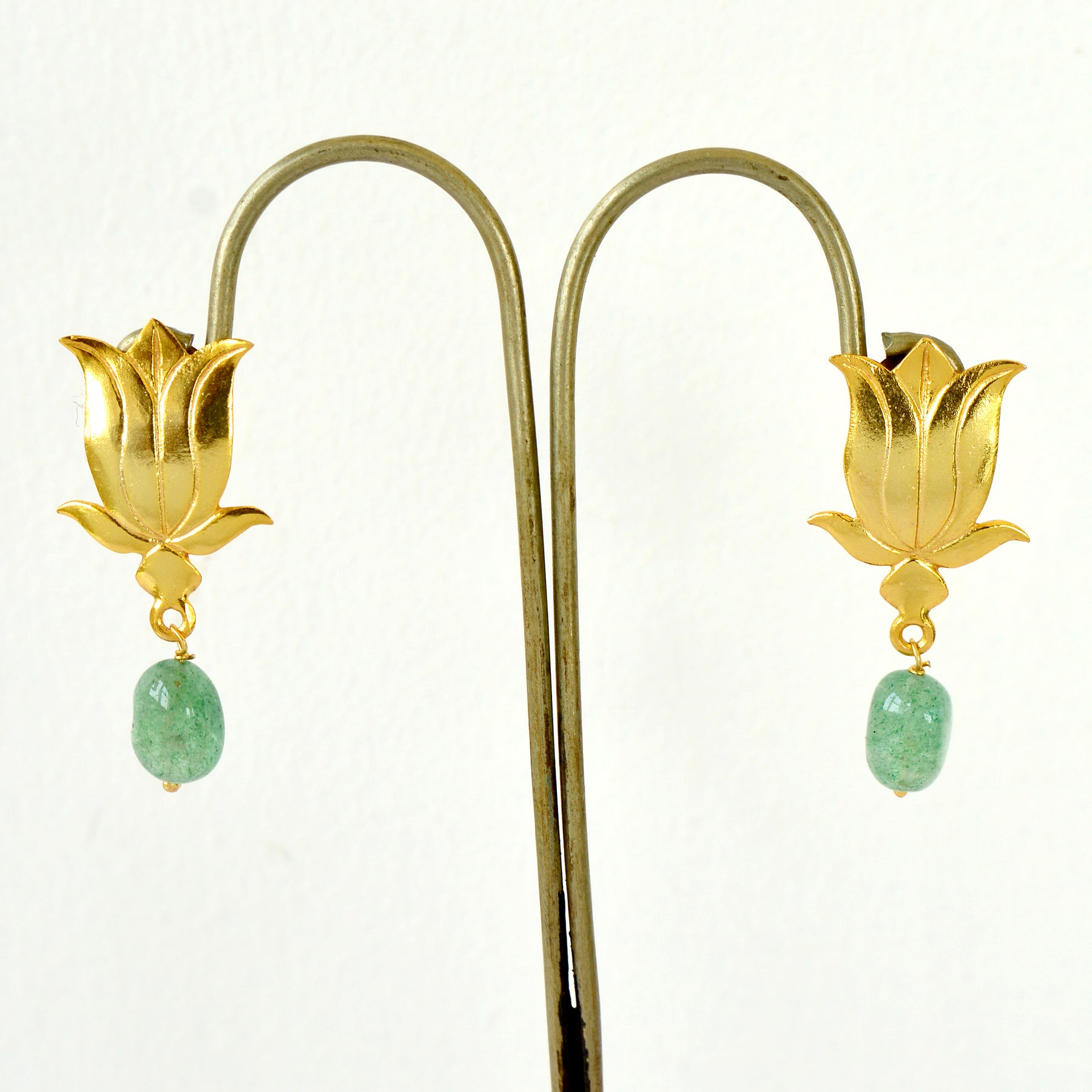 Lotus earrings green