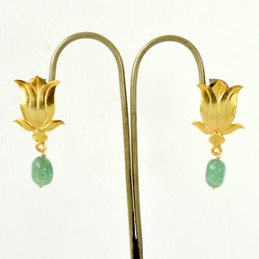 Lotus earrings green