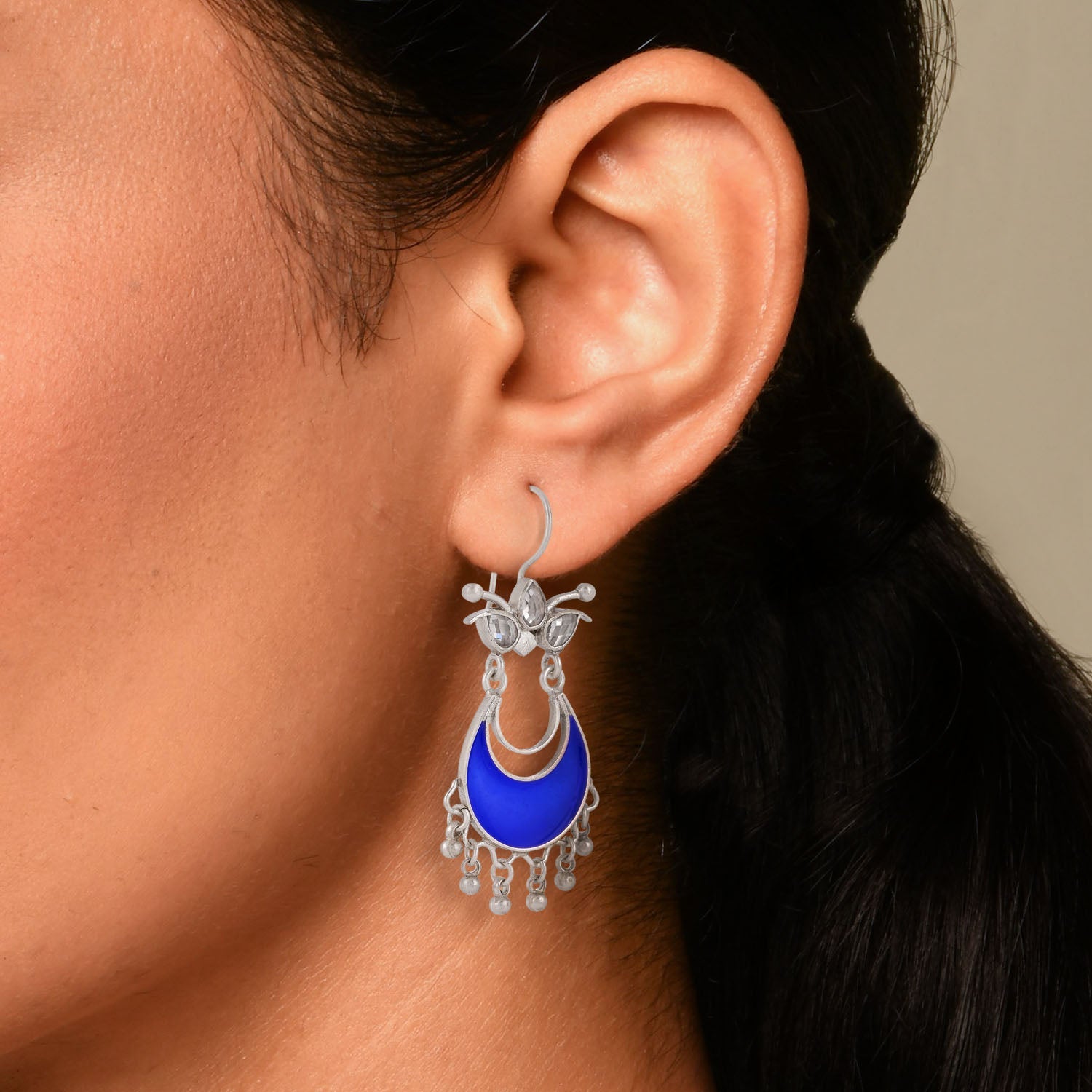 Shreya Earrings Navy Blue
