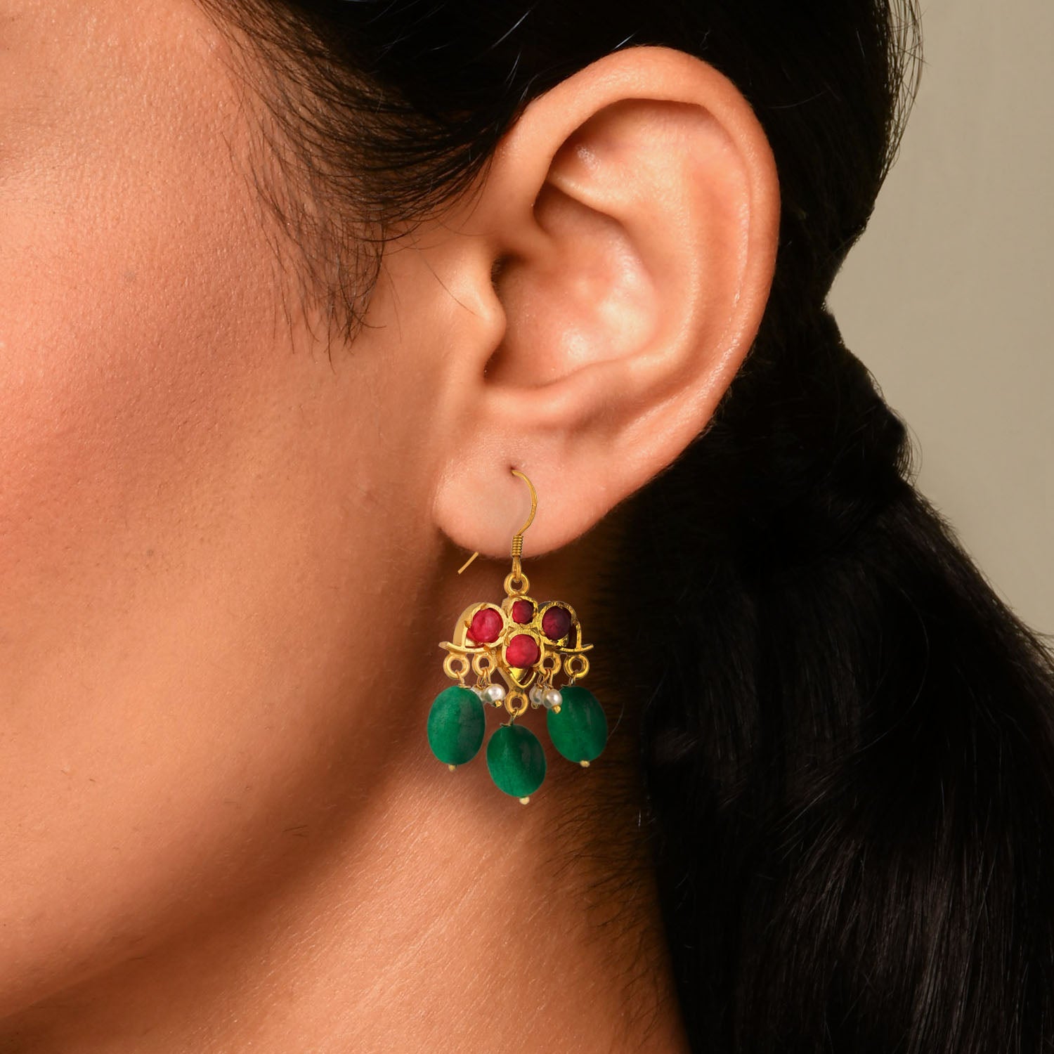 Aastha Earrings Green