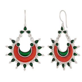 Chandrika Earrings Green and Red