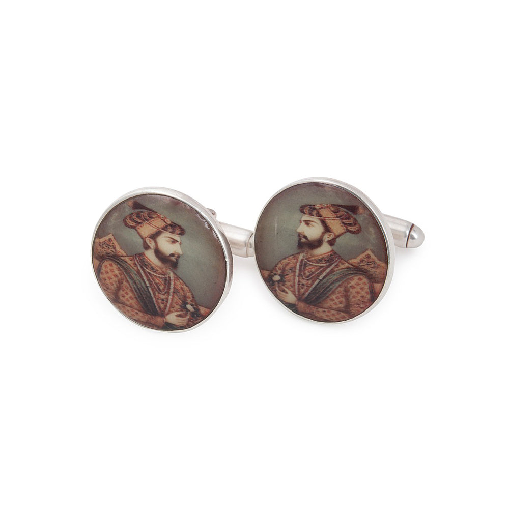 Painted Silver Cufflinks